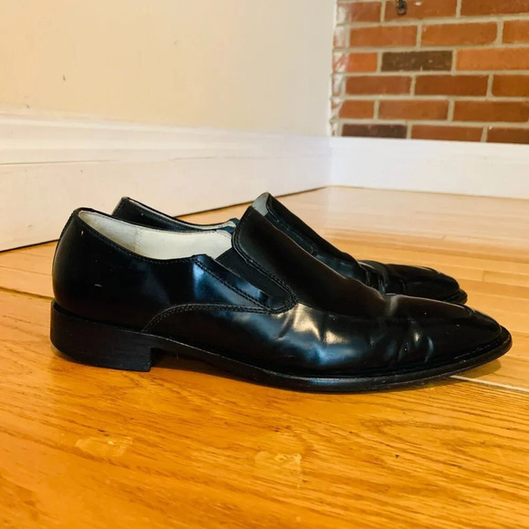 Kenneth Cole New York Mens 7.5 M Leath Slip-On Loafer Dress Shoes Black main image 4